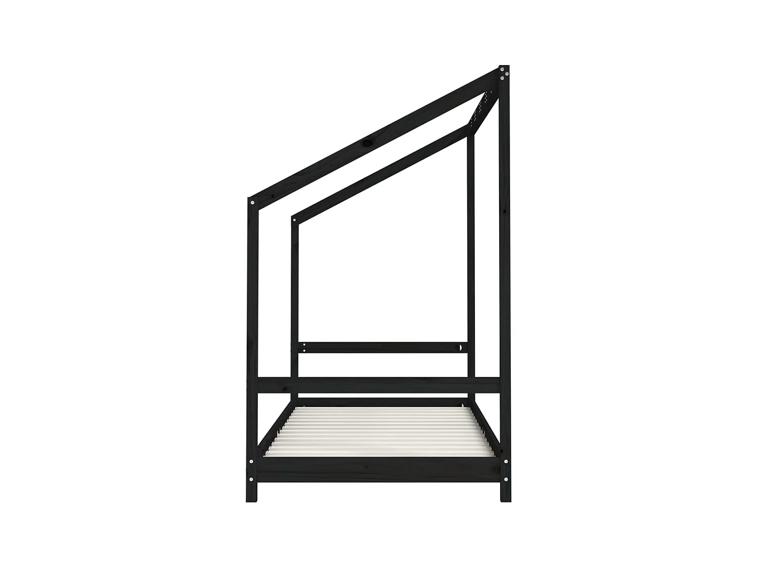 Cadre de lit pour enfants noir 2x(90x200) cm bois de pin massif