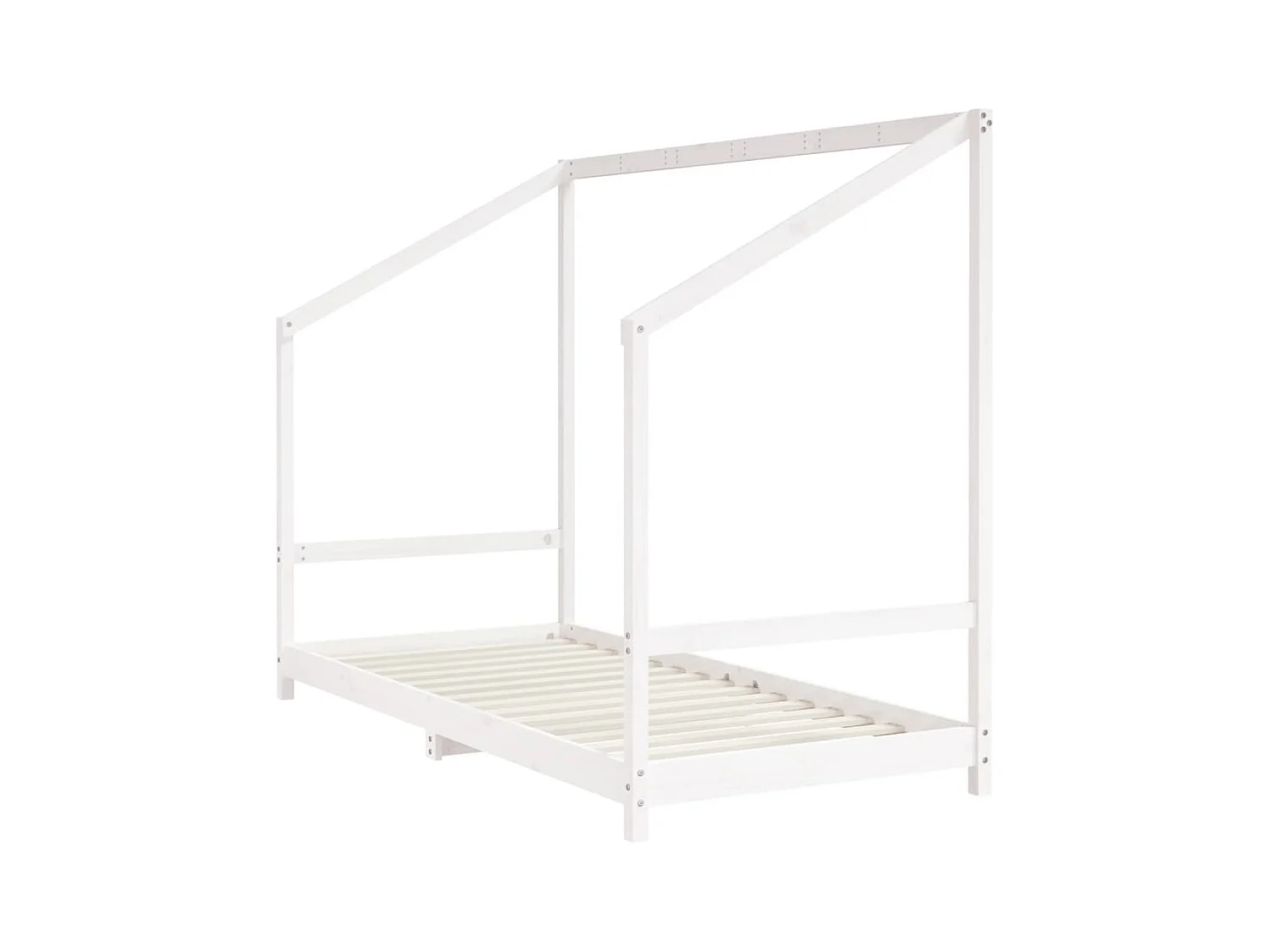 Cadre de lit d'enfant blanc 2x(90x200) cm bois de pin massif