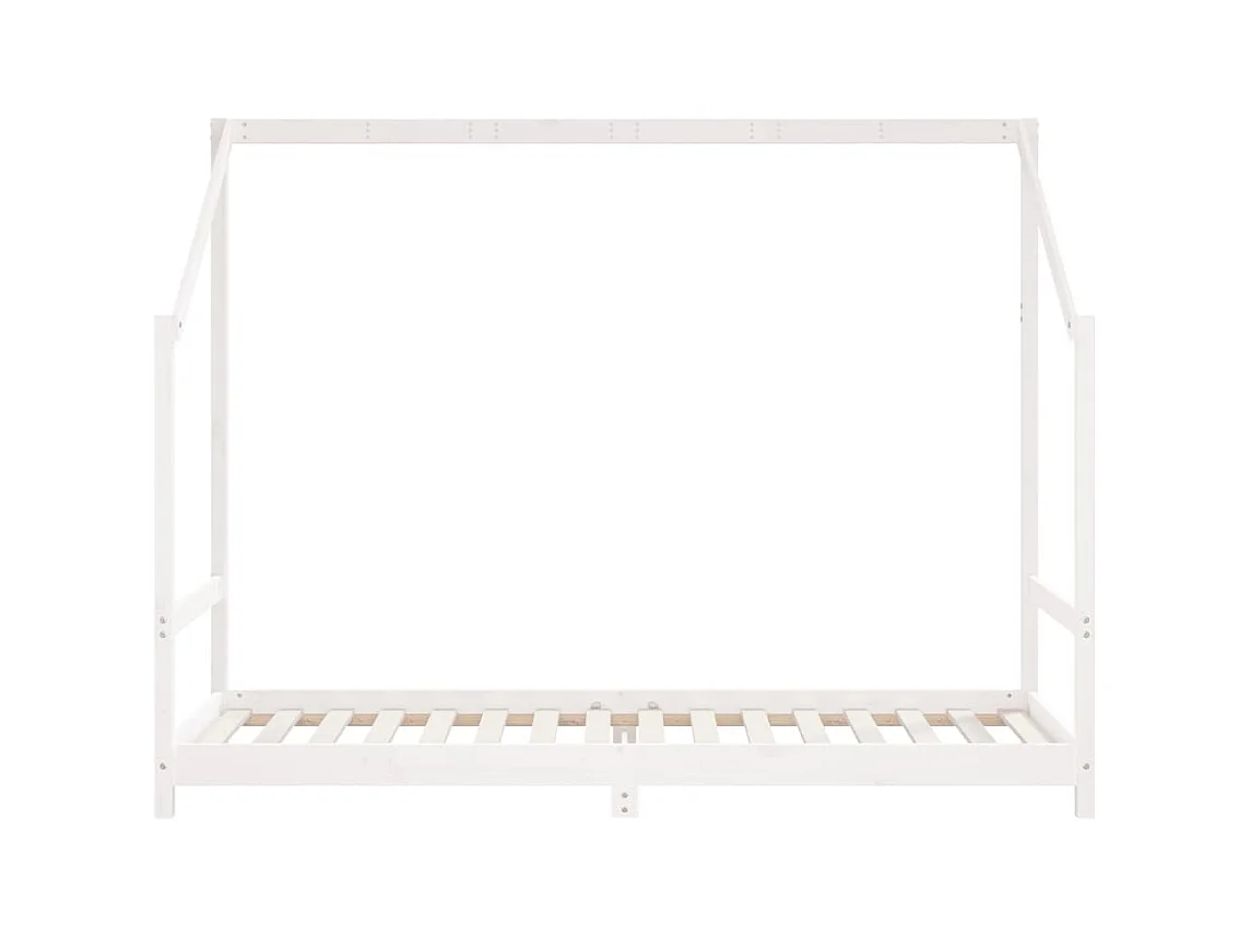 Cadre de lit d'enfant blanc 2x(90x200) cm bois de pin massif