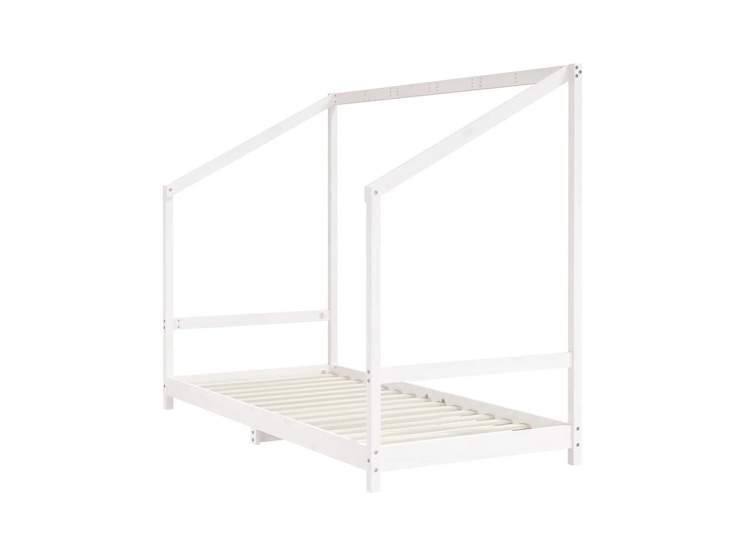 Cadre de lit d'enfant blanc 2x(90x190) cm bois de pin massif