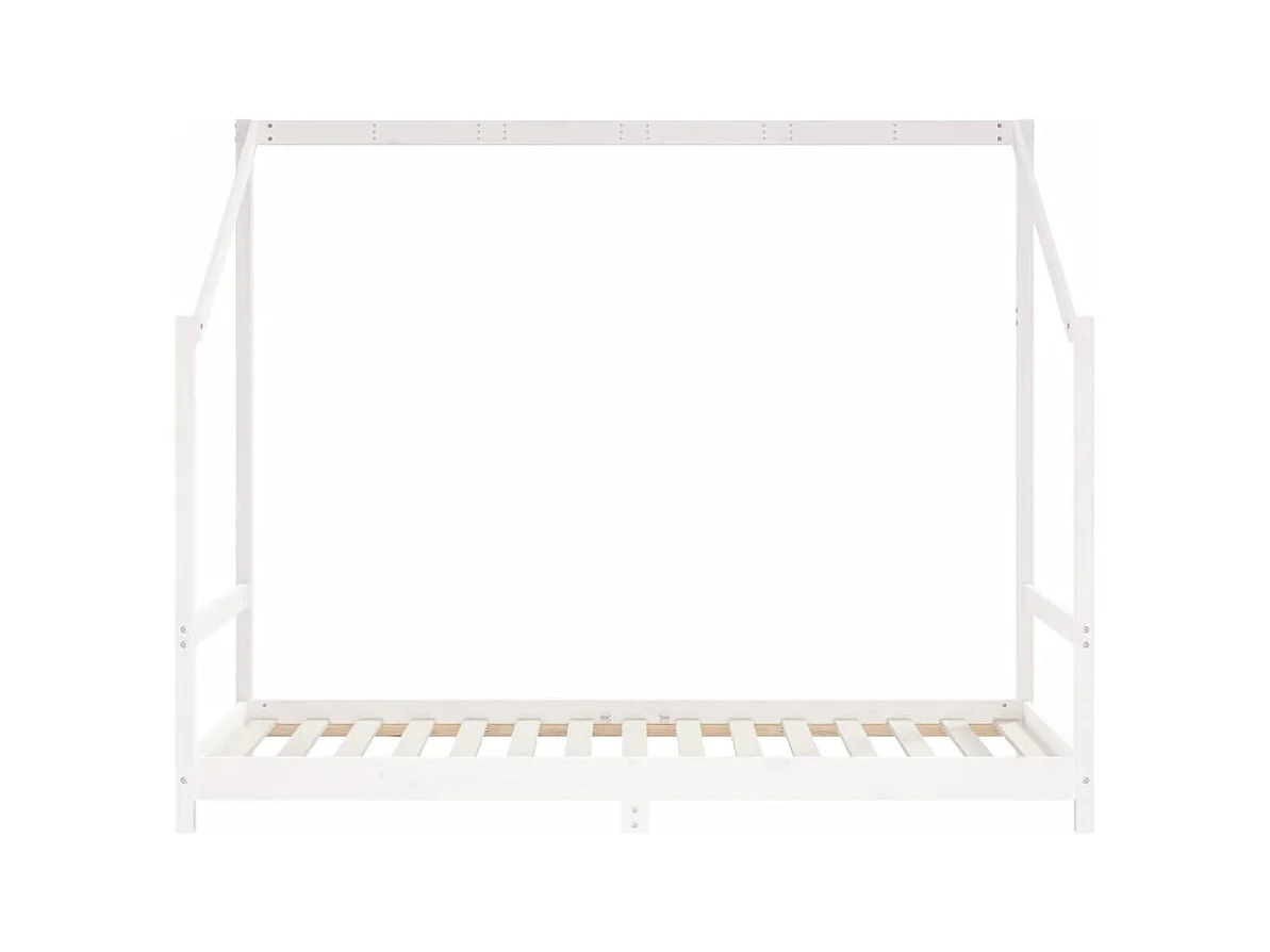 Cadre de lit d'enfant blanc 2x(90x190) cm bois de pin massif