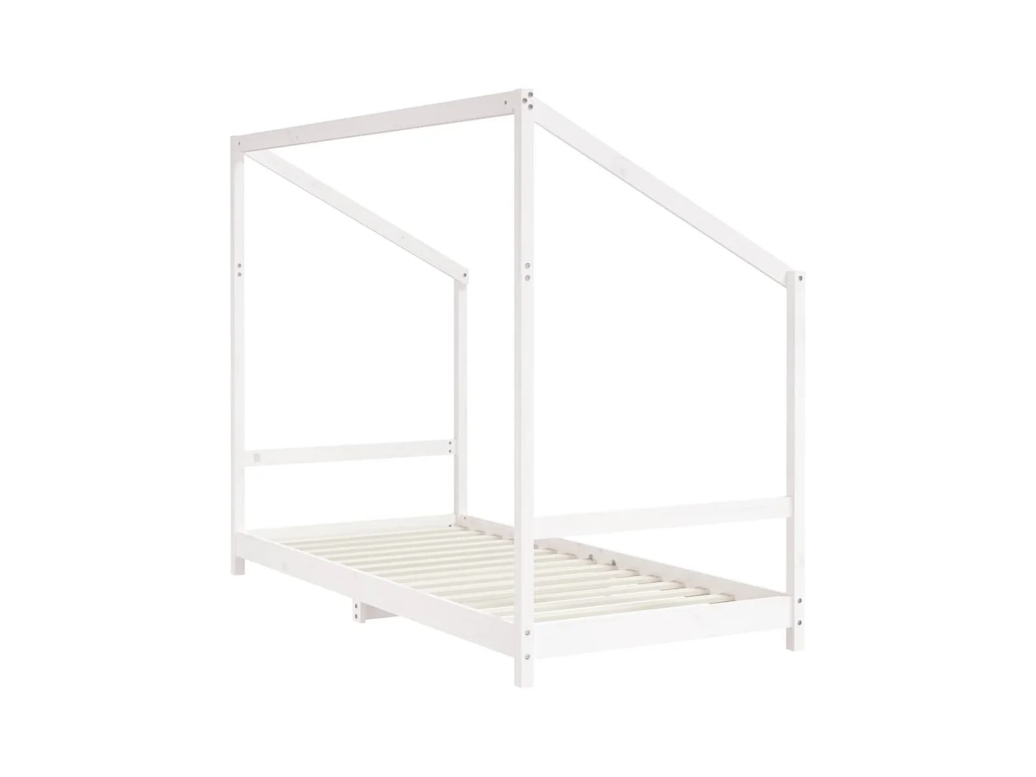 Cadre de lit d'enfant blanc 2x(90x190) cm bois de pin massif