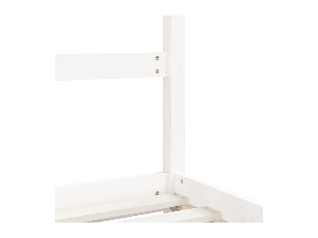 Cadre de lit d'enfant blanc 2x(90x190) cm bois de pin massif
