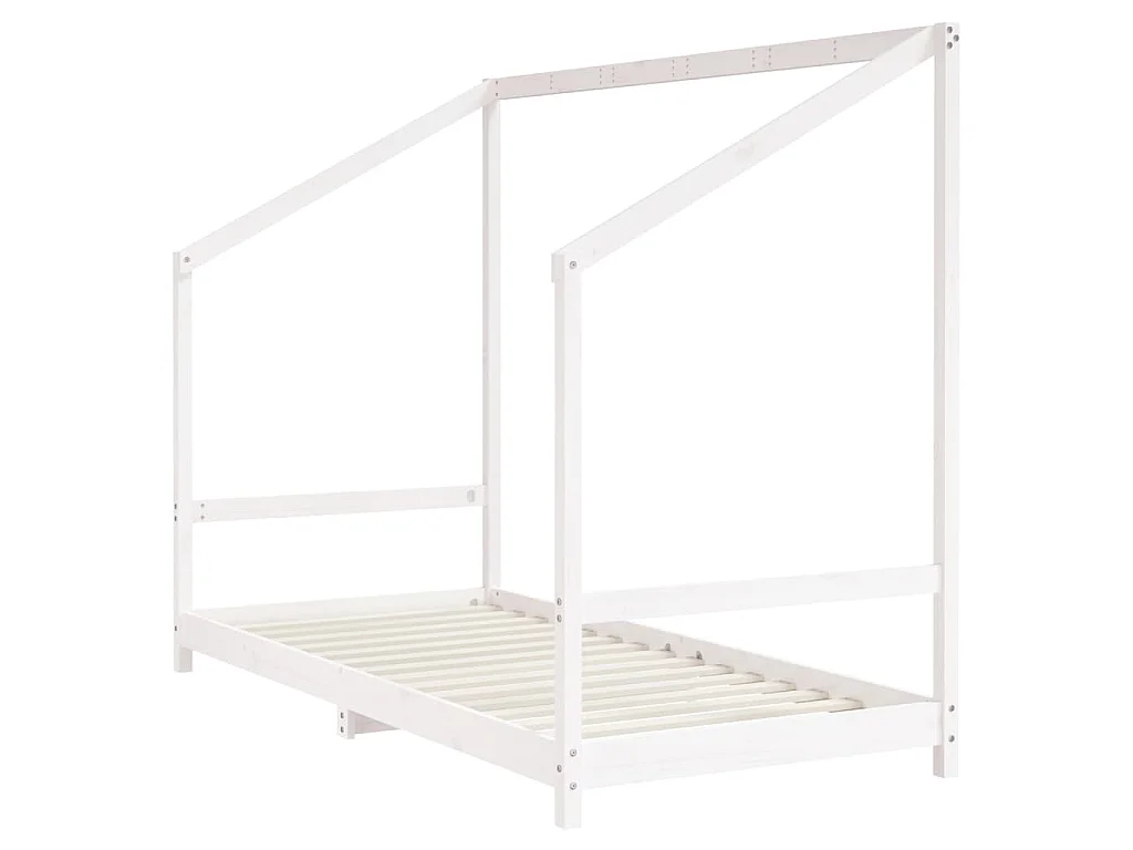 Cadre de lit d'enfant blanc 2x(90x190) cm bois de pin massif