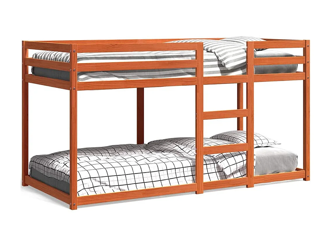 Lit superposé sans matelas cire marron 80x200 cm pin massif