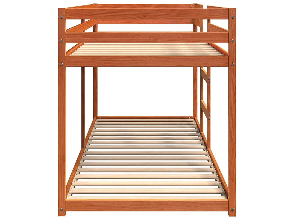 Etagenbett Wachsbraun 80x200 cm Massivholz Kiefer