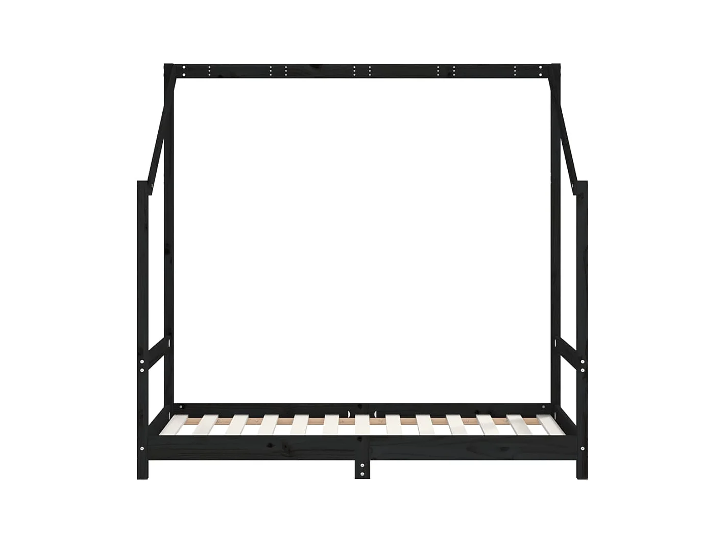 Cadre de lit pour enfant noir 2x(80x160) cm bois de pin massif