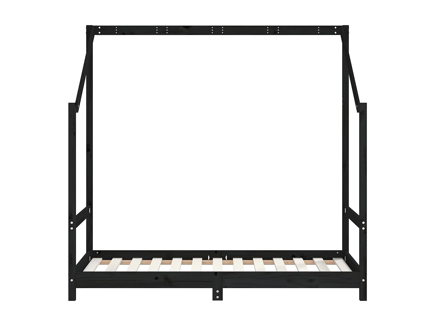 Cadre de lit pour enfant noir 2x(80x160) cm bois de pin massif