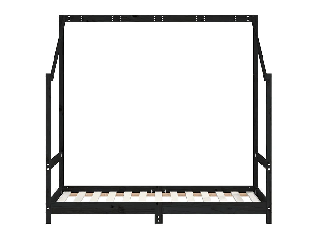 Cadre de lit pour enfant noir 2x(80x160) cm bois de pin massif