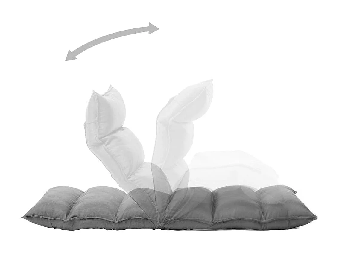 Chaise pliable de sol Gris clair Tissu