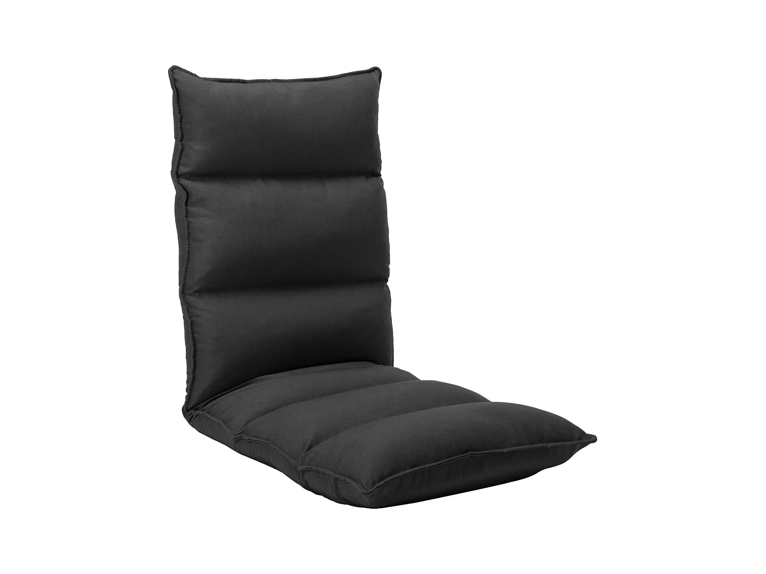 Chaise pliable de sol Noir Tissu