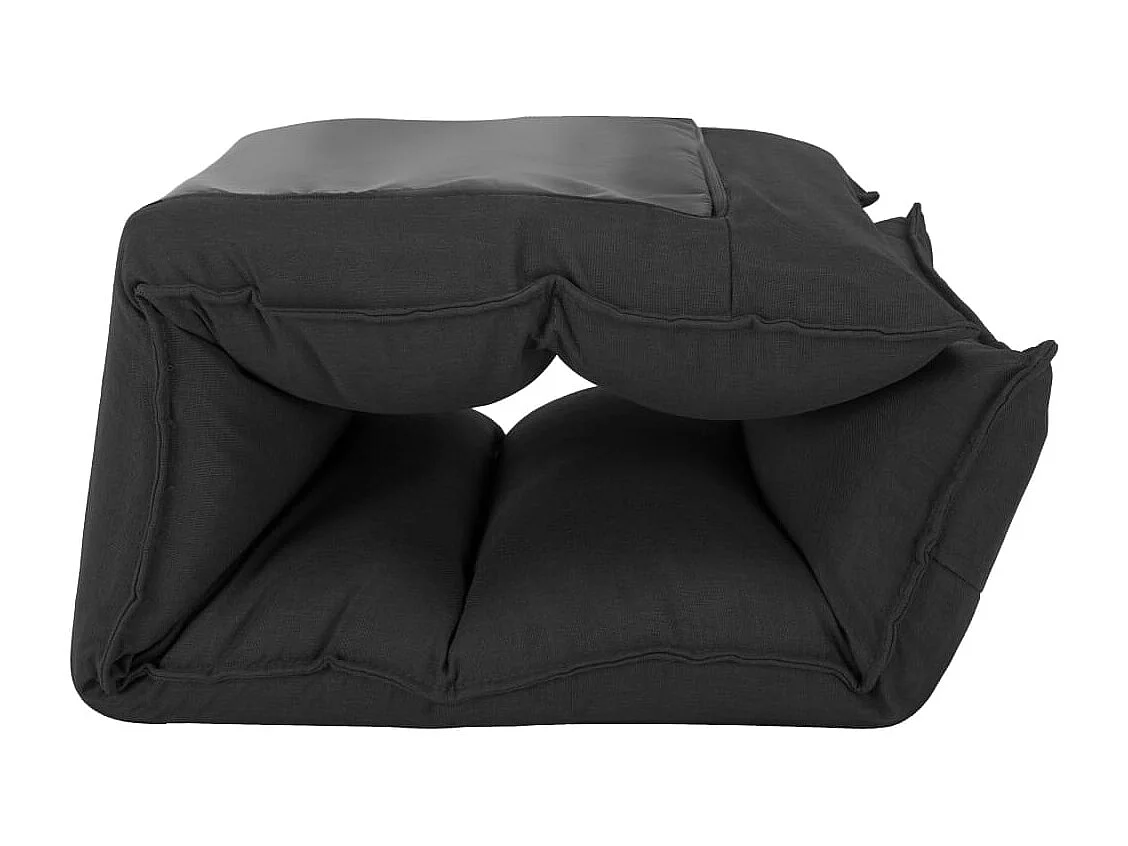 Chaise pliable de sol Noir Tissu