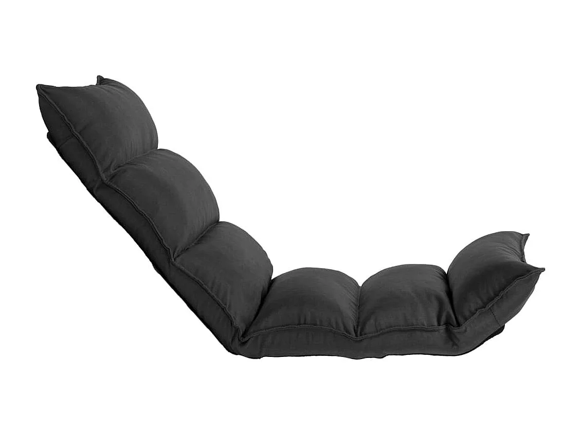 Chaise pliable de sol Noir Tissu