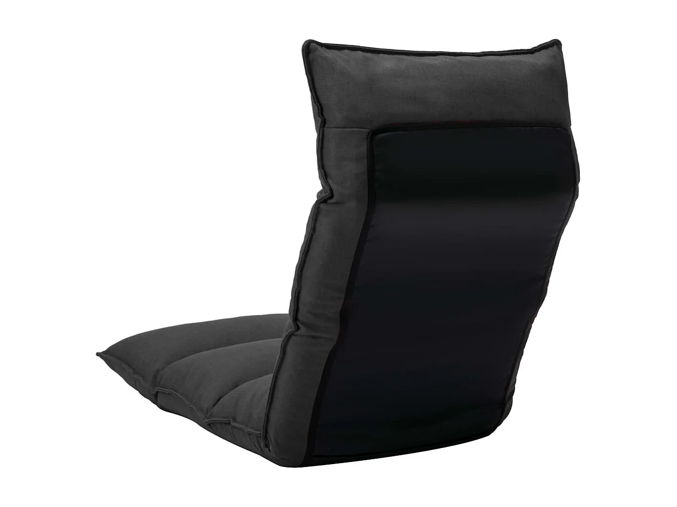 Chaise pliable de sol Noir Tissu