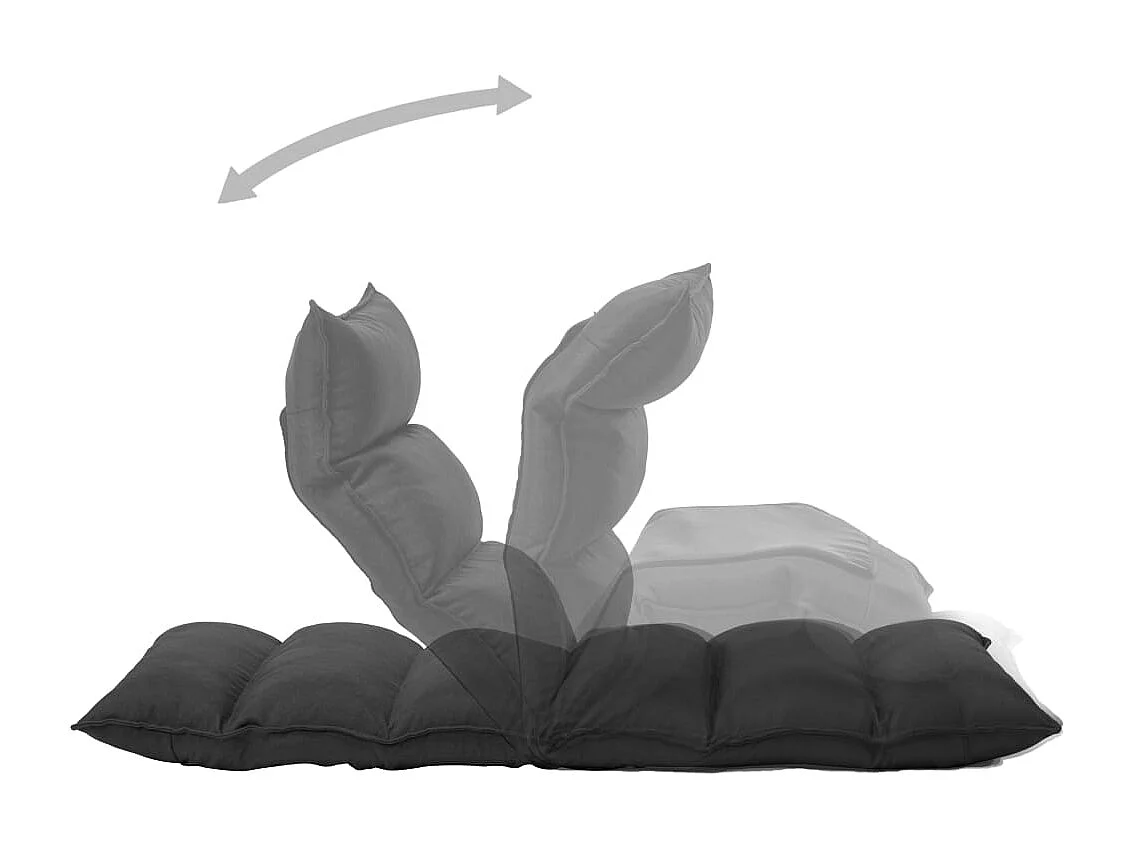 Chaise pliable de sol Noir Tissu