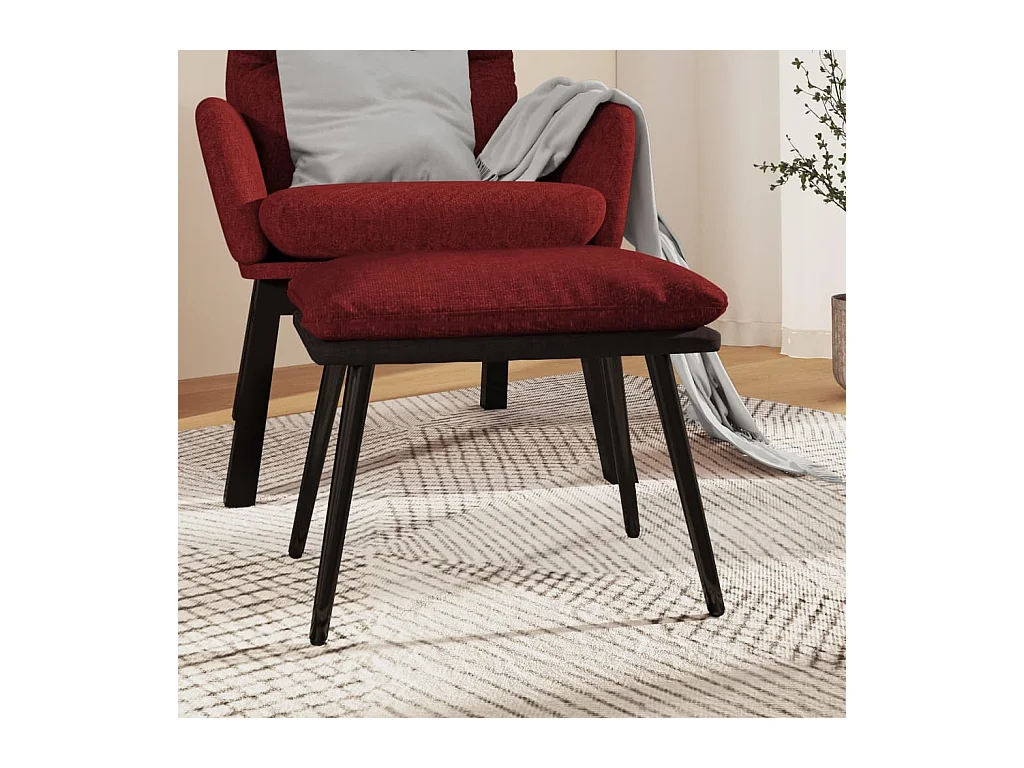Repose-pied Rouge bordeaux 45x29,5x35 cm Tissu et similicuir