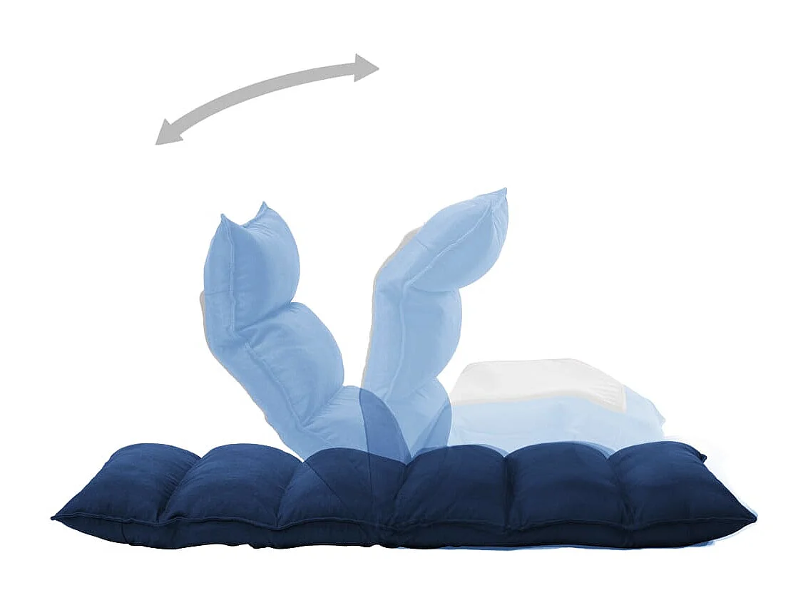 Chaise pliable de sol Bleu Tissu