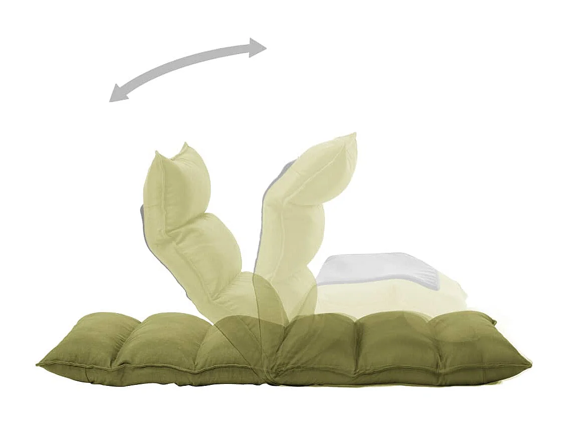 Chaise pliable de sol Vert Tissu