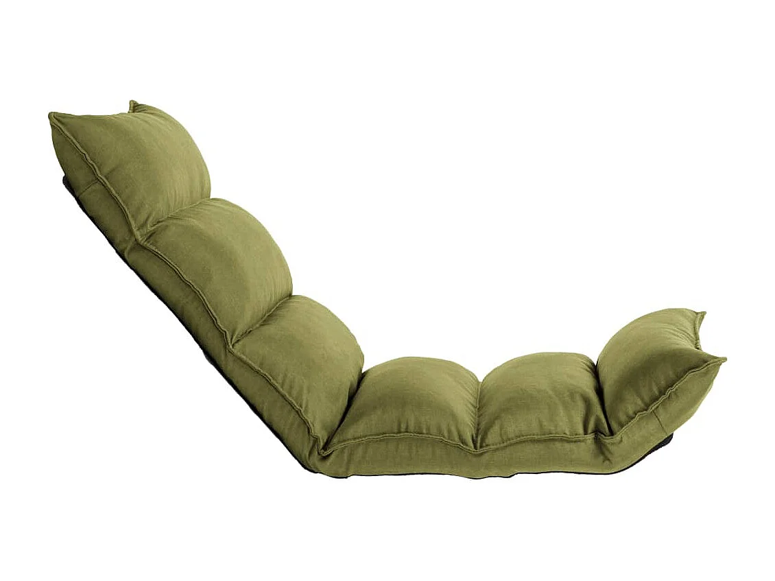 Chaise pliable de sol Vert Tissu