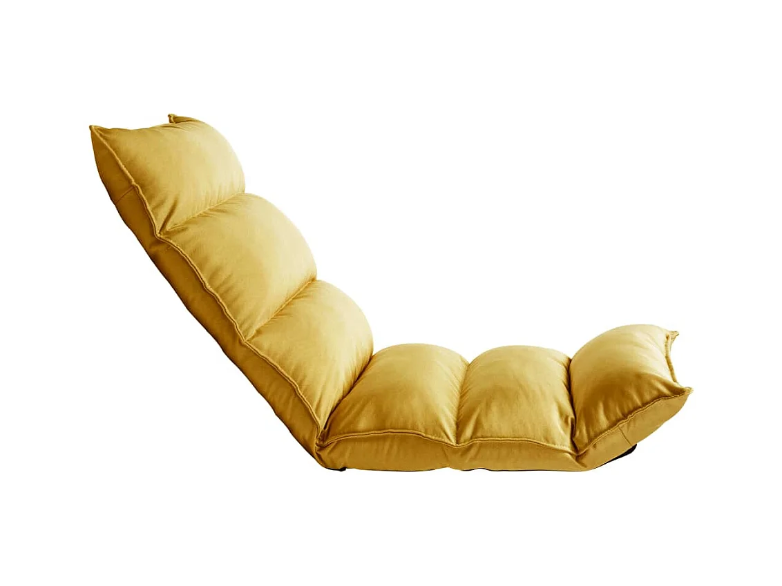 Chaise pliable de sol Jaune moutarde Tissu