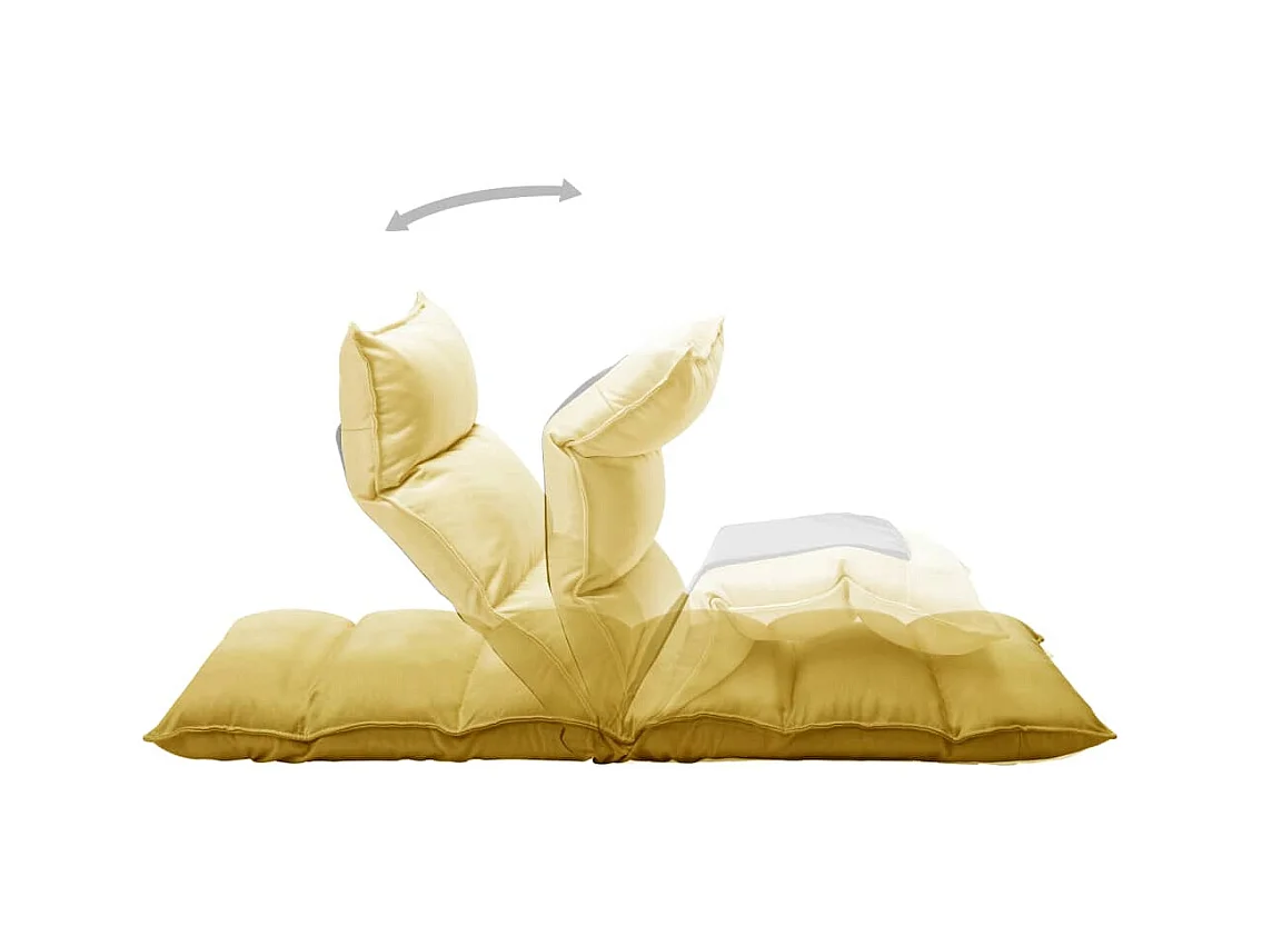 Chaise pliable de sol Jaune moutarde Tissu