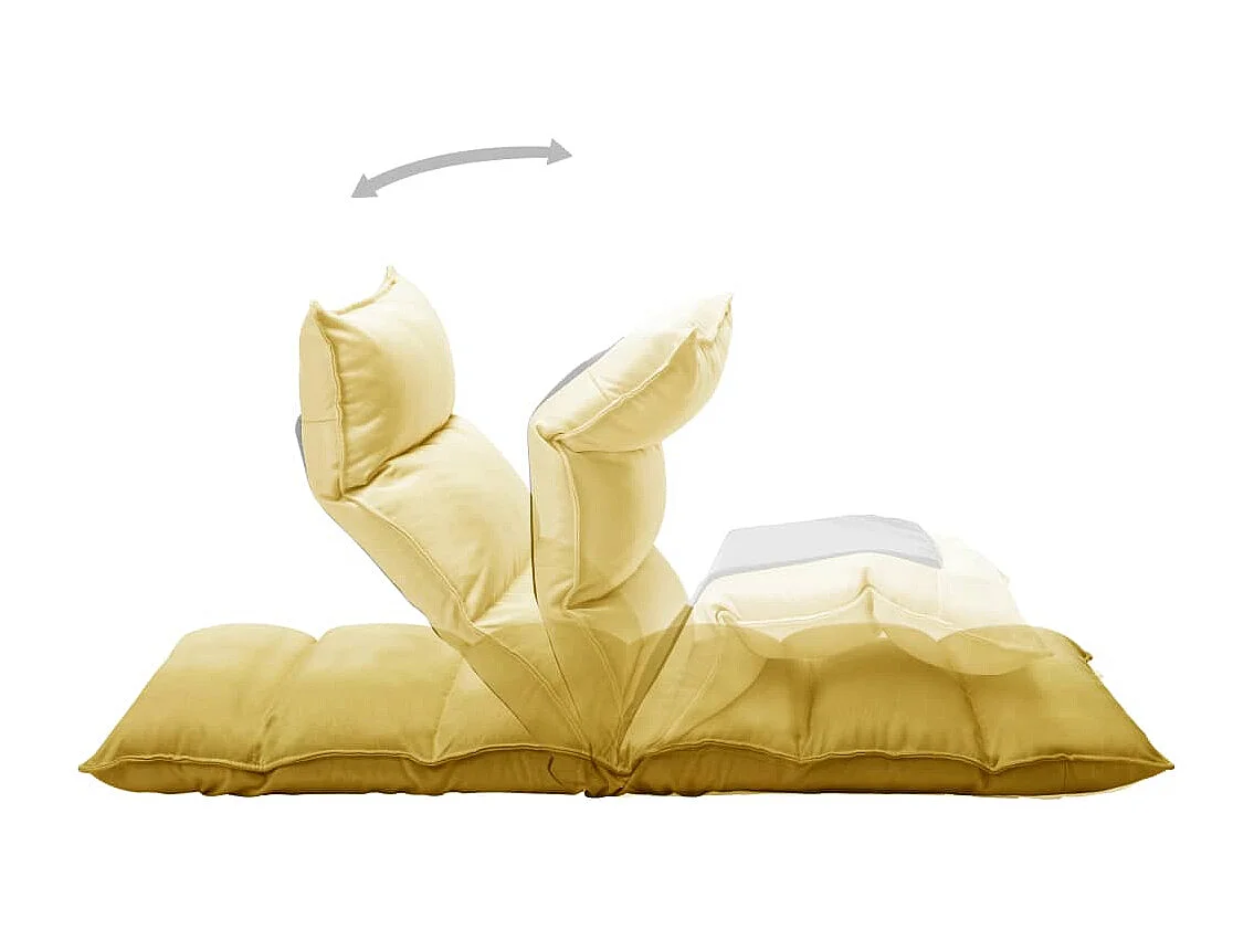 Chaise pliable de sol Jaune moutarde Tissu