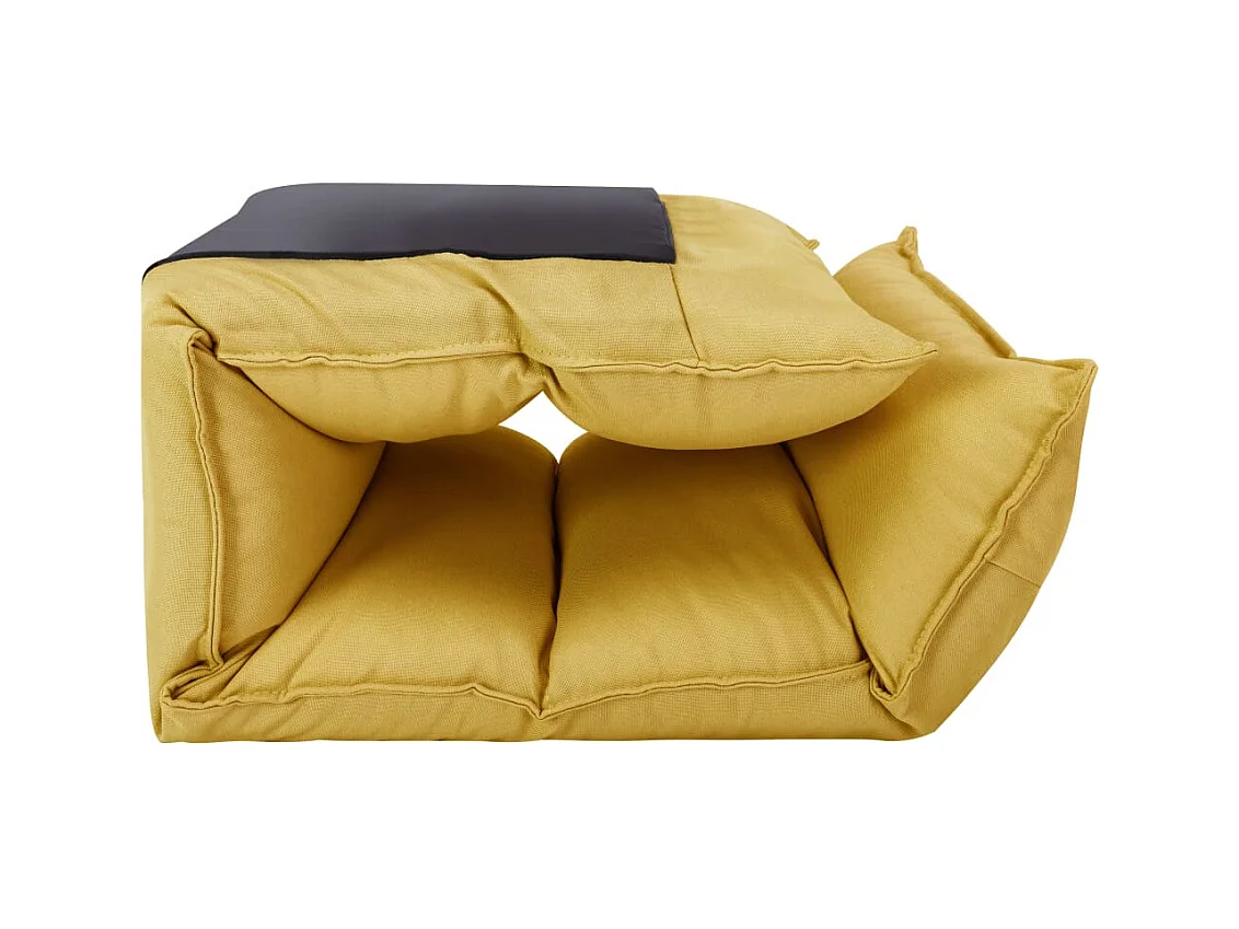 Chaise pliable de sol Jaune moutarde Tissu