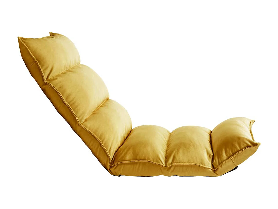 Chaise pliable de sol Jaune moutarde Tissu