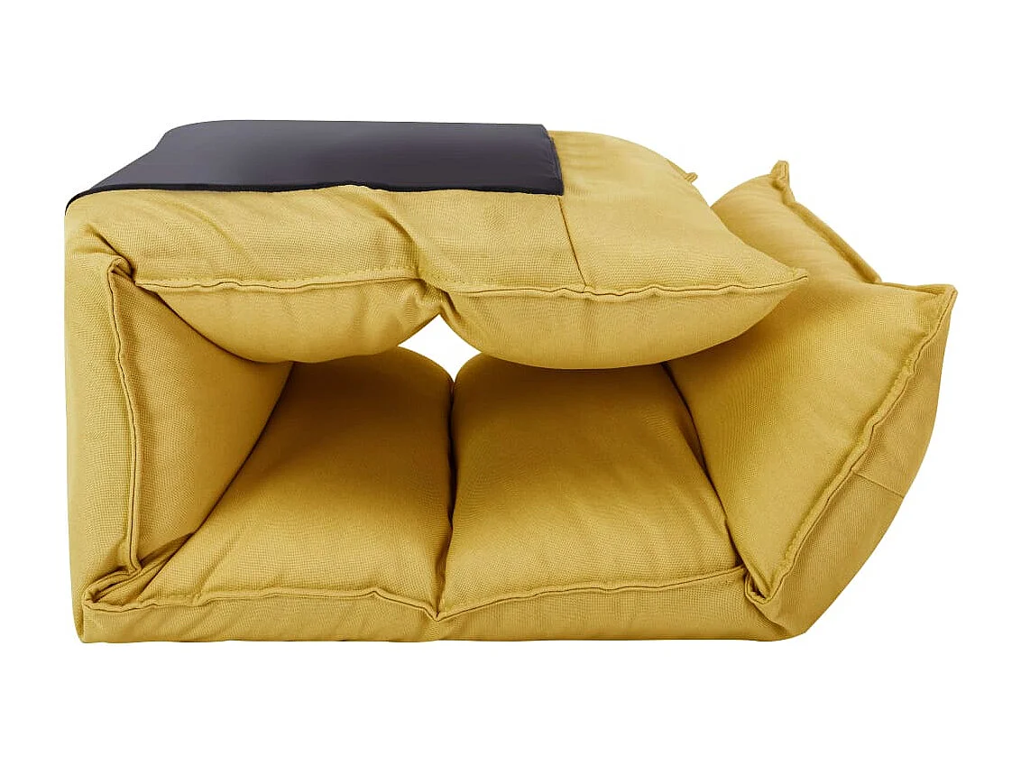 Chaise pliable de sol Jaune moutarde Tissu
