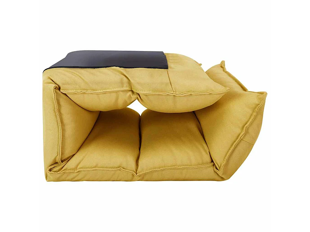 Chaise pliable de sol Jaune moutarde Tissu