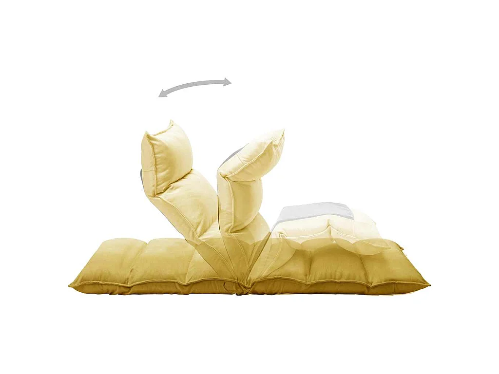Chaise pliable de sol Jaune moutarde Tissu