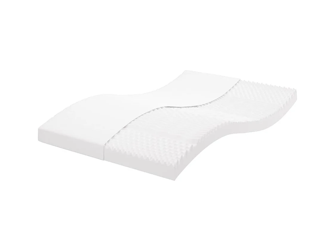 Matelas en mousse blanc 120x220 cm 7 zones dureté 20 ILD