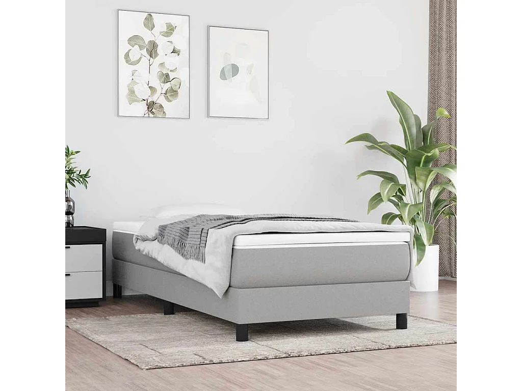 Pocketveringmatras voor kinderen medium 80x160 cm stof lichtgrijs
