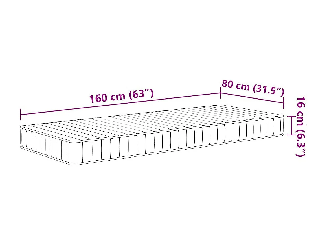 Matelas en mousse pour enfants moyennement doux 80x160 cm