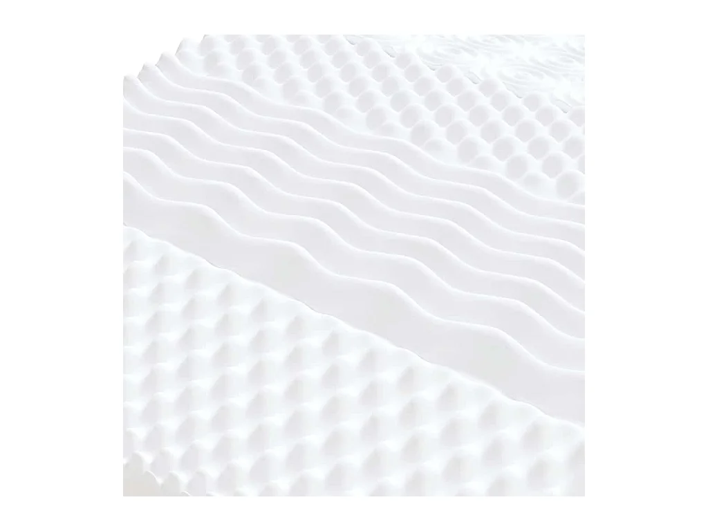 Matelas en mousse blanc 180x210 cm 7 zones dureté 20 ILD