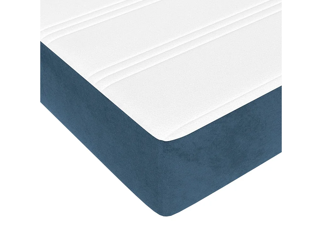 Pocketveringmatras medium 140x210x20 cm fluweel donkerblauw