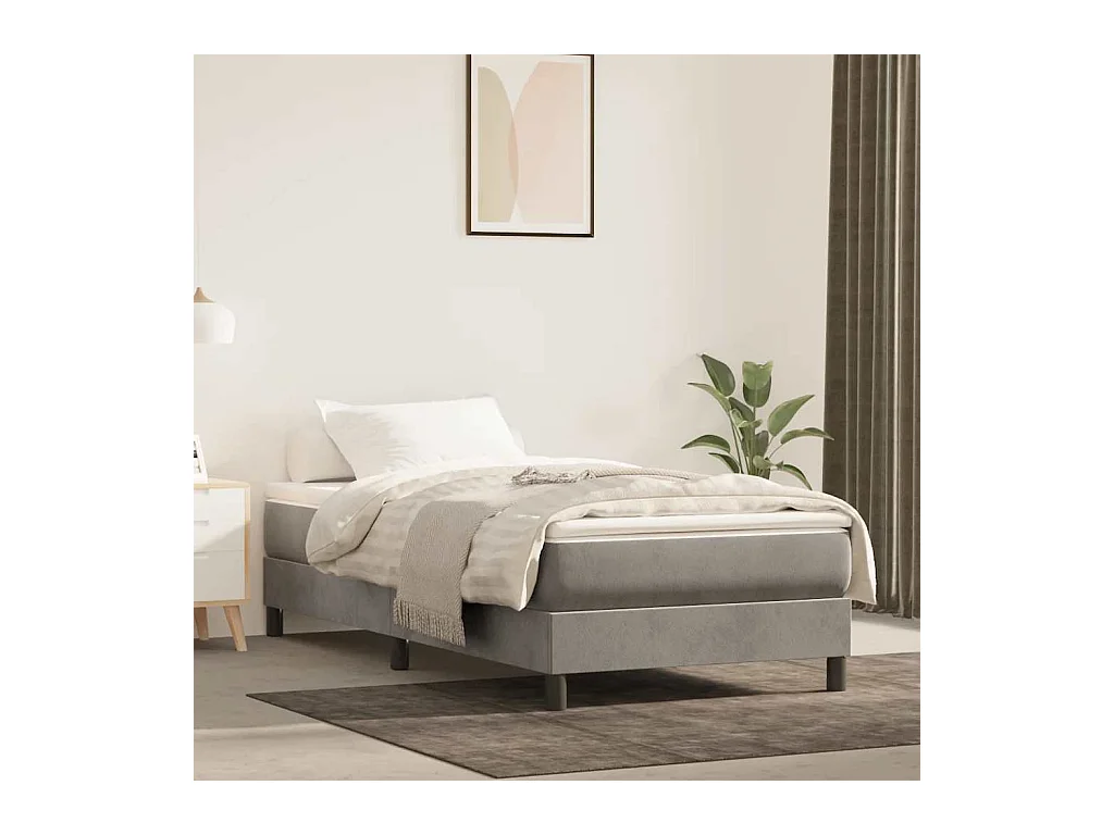 Matelas de lit à ressorts ensachés 100x210x20 cm velours