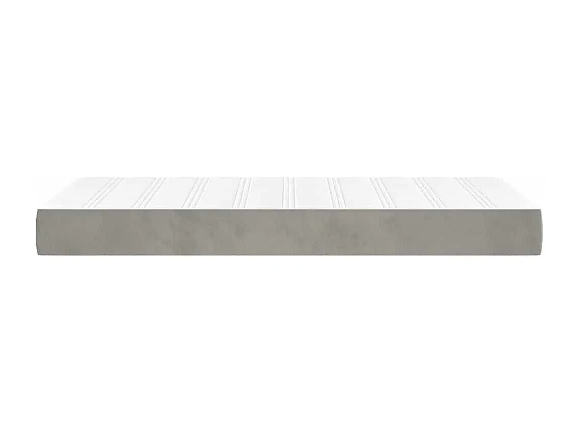 Pocketveringmatras medium 100x210x20 cm fluweel lichtgrijs