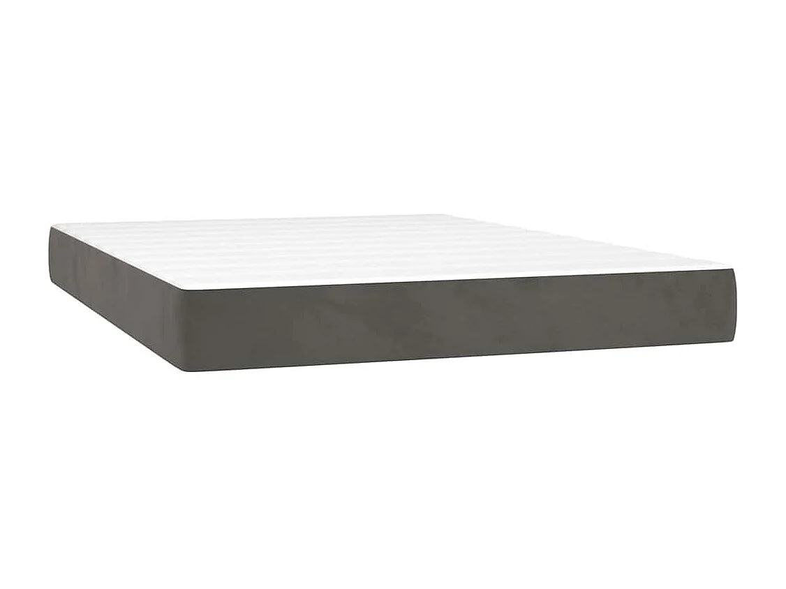 Matelas de lit à ressorts ensachés fermeté moyenne 140x220x20 cm velours