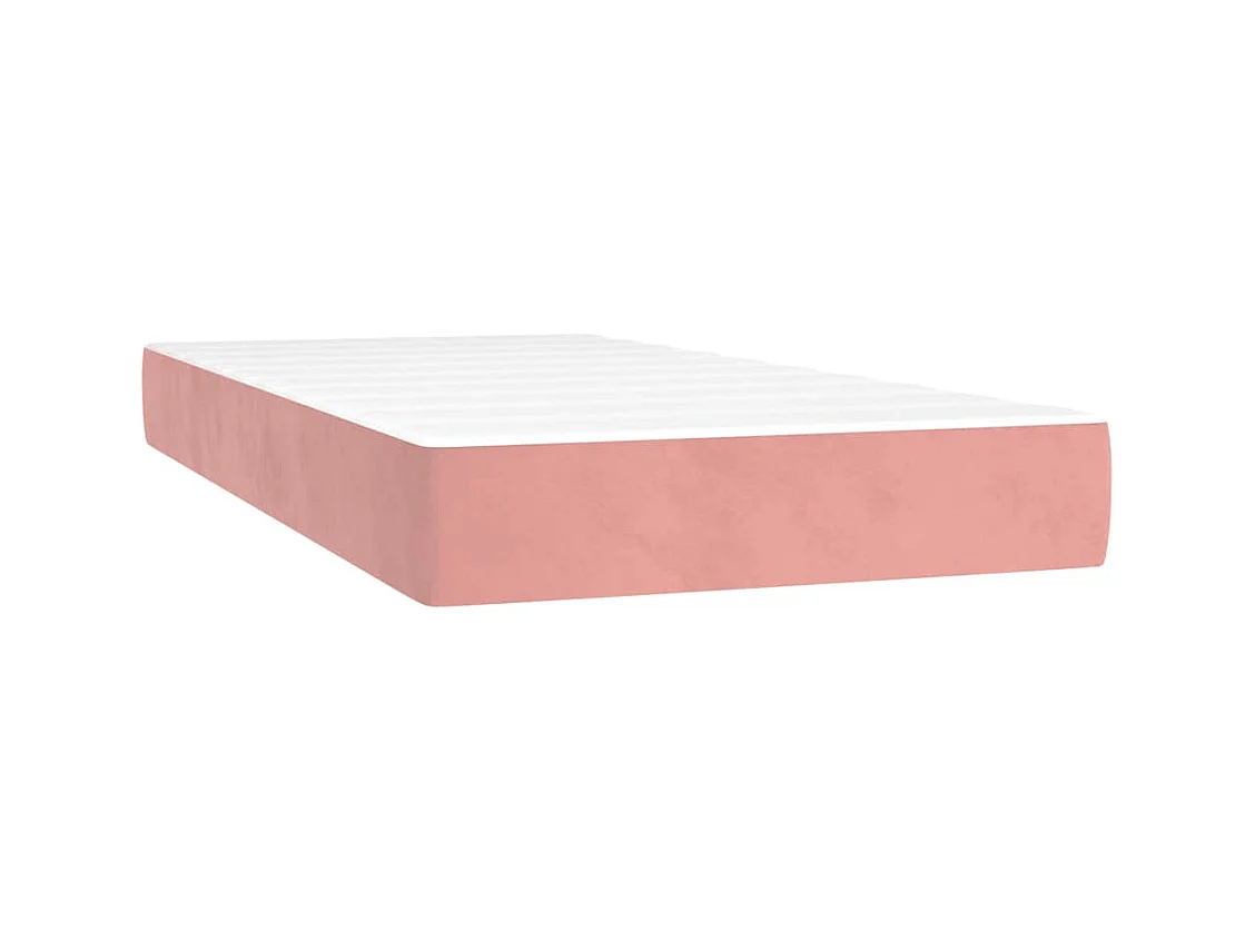 Matelas de lit à ressorts ensachés rose 90x220x20 cm velours