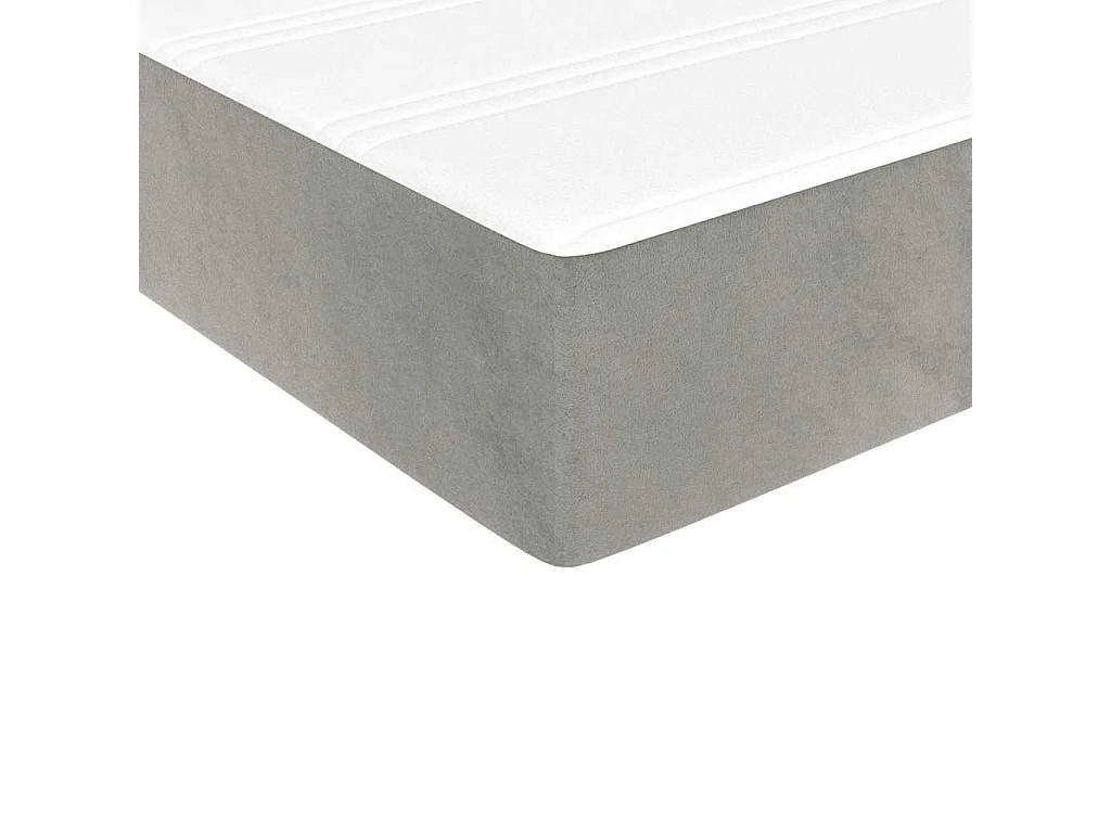 Pocketveringmatras medium 80x220x20 cm fluweel lichtgrijs