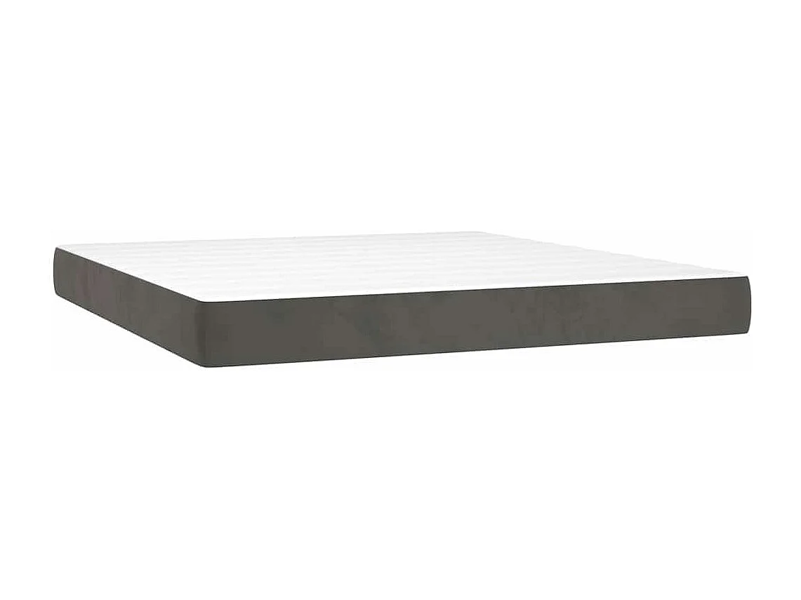 Pocketveringmatras medium 160x210x20 cm fluweel donkergrijs