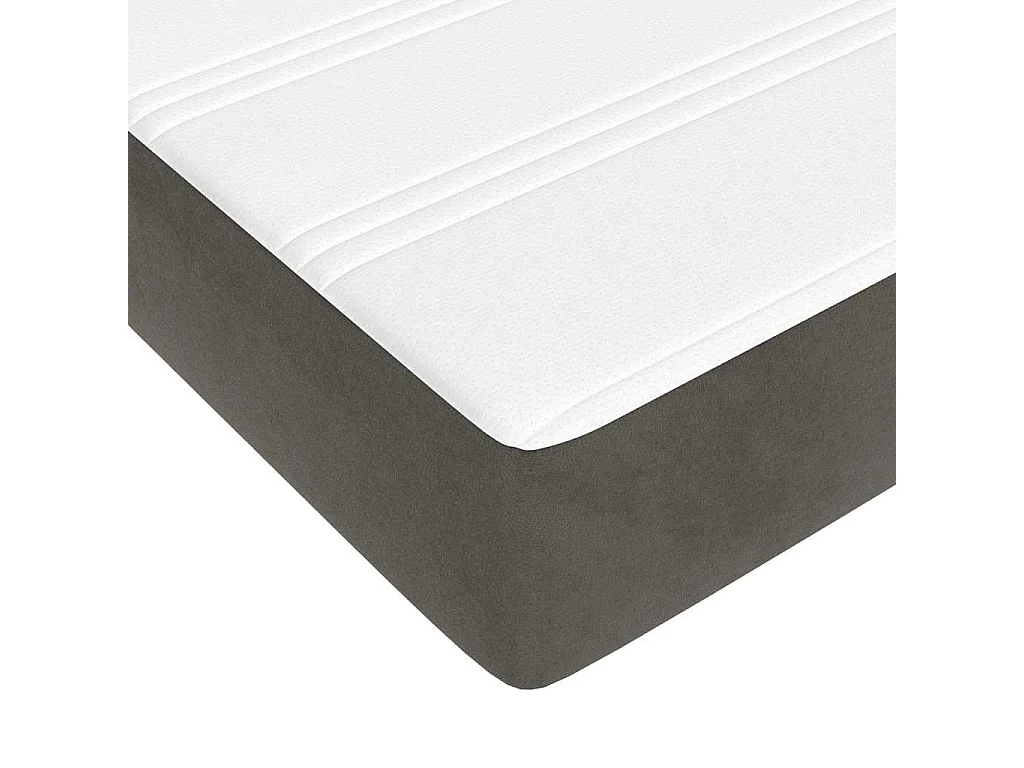 Pocketveringmatras medium 160x210x20 cm fluweel donkergrijs