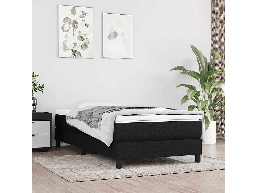Matelas à ressorts ensachés pour enfants noir 80x160 cm tissu