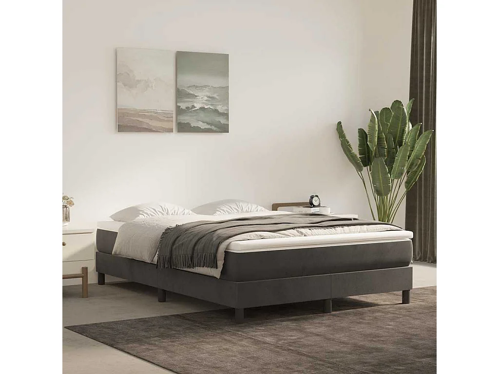 Pocketveringmatras medium 120x210x20 cm fluweel donkergrijs