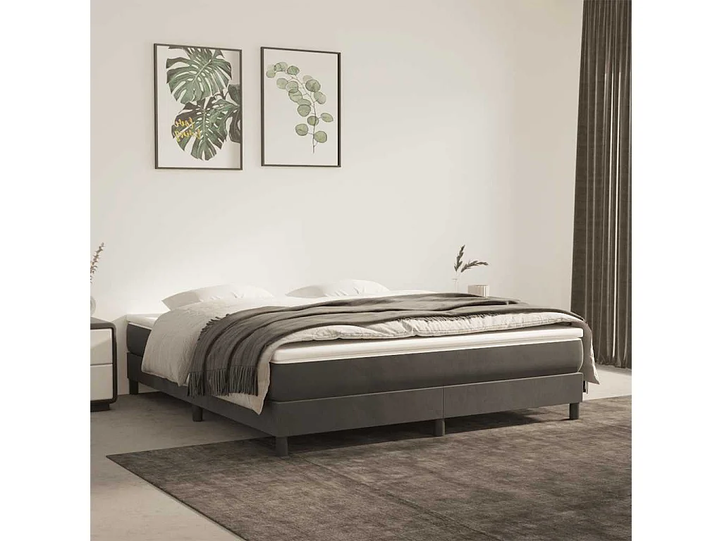 Pocketveringmatras medium 160x220x20 cm fluweel donkergrijs