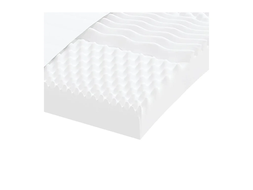 Schaumstoffmatratze Weiß 140x220 cm 7-Zonen Härtegrad 20 ILD