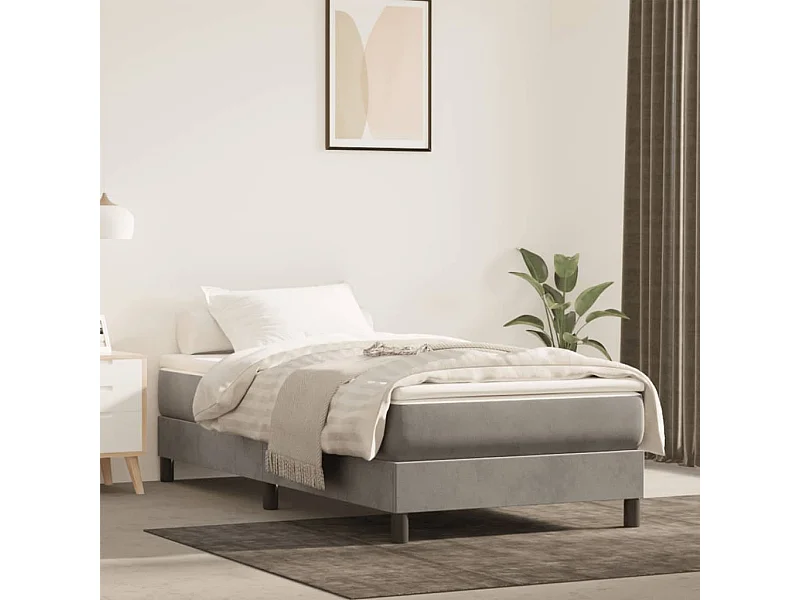 Matelas de lit à ressorts ensachés gris clair 120x190x20 cm