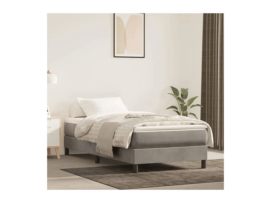 Matelas de lit à ressorts ensachés gris clair 120x190x20 cm