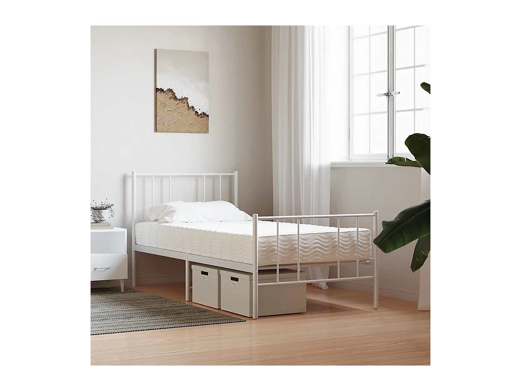 Matelas en mousse blanc 100x220 cm dureté H2 H3